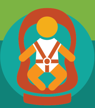 Graphic of child in a car seat