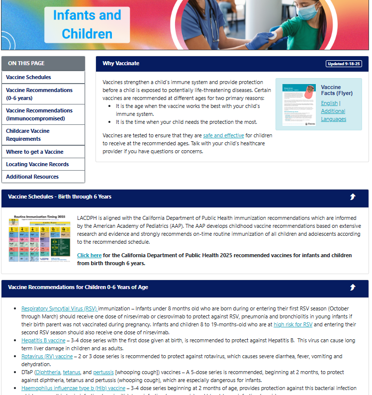 Infants Webpage