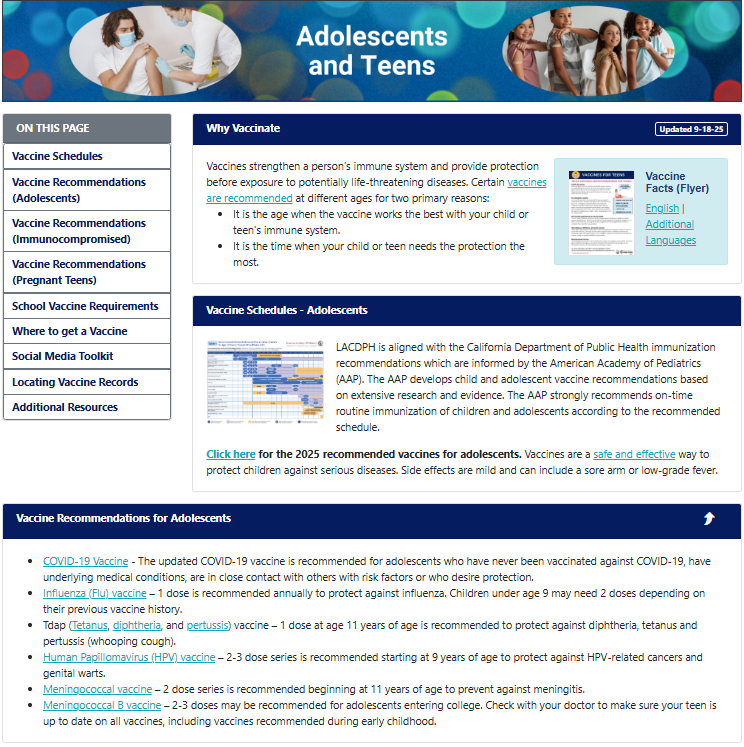 Teens Webpage